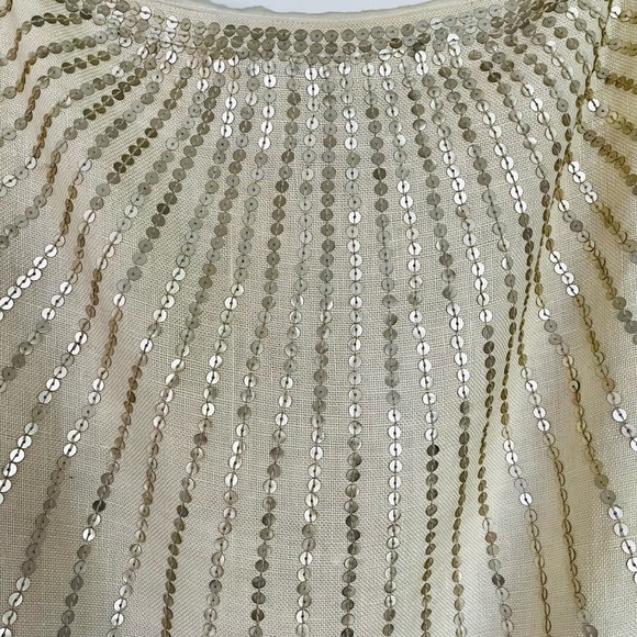 Tory Burch Sequin Linen Pencil Skirt - Picture 6 of 8